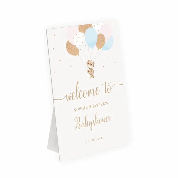 Babyshower welkomstbord voorzijde