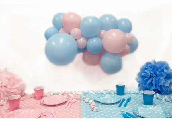 Ballonnenboog roze en blauw