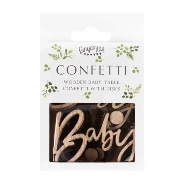 Botanical baby confetti hout verpakking