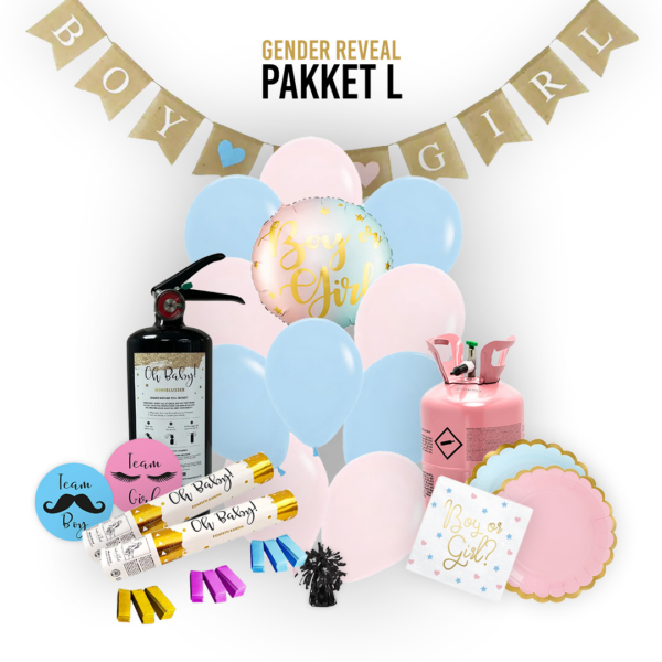 gender reveal pakket L voor 20-30 personen