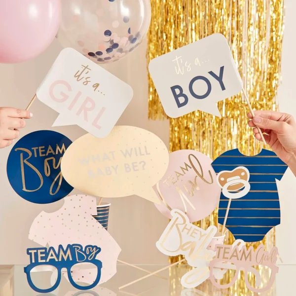 Pink and navy photo booth