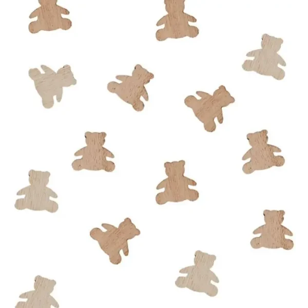 Teddy bear houten confetti zoom