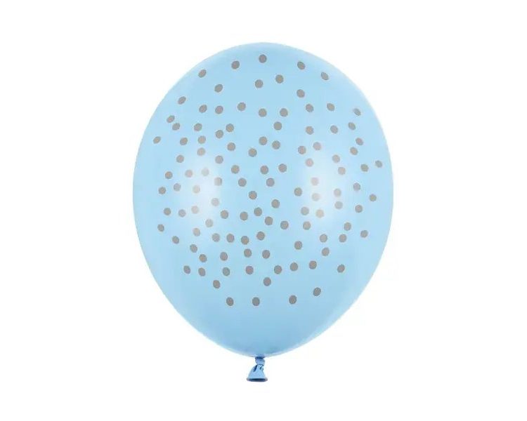 Ballon blauw zilver stip